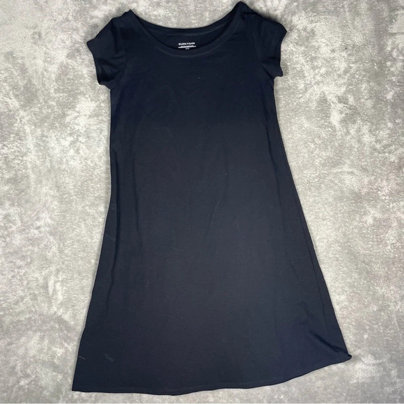 Eileen Fisher Dress Women’s Sz XS Black Cotton Scoop Neck Stretchy Shirt Dress - Picture 4 of 8